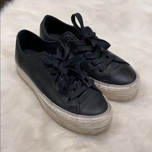 Converse Leather Platform Sneakers